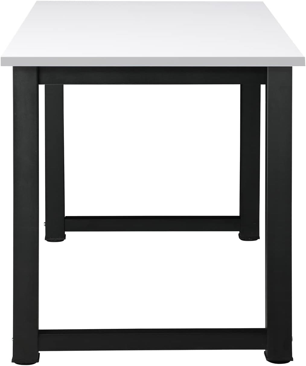 120Cm Home Office Computer Desk with Solid Steel Frame Study Workstation Laptop Table Black and White